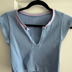 Urban Outfitters Blue and Pink Crop Top